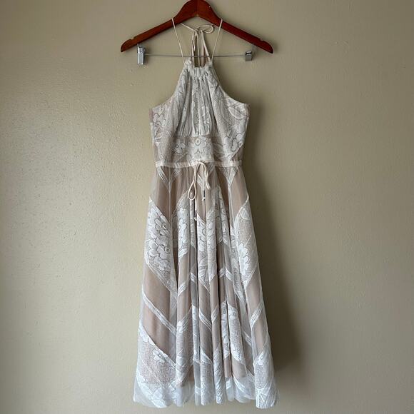 Tracy Reese White Lace Halter Dress Size 8 - Picture 2 of 9